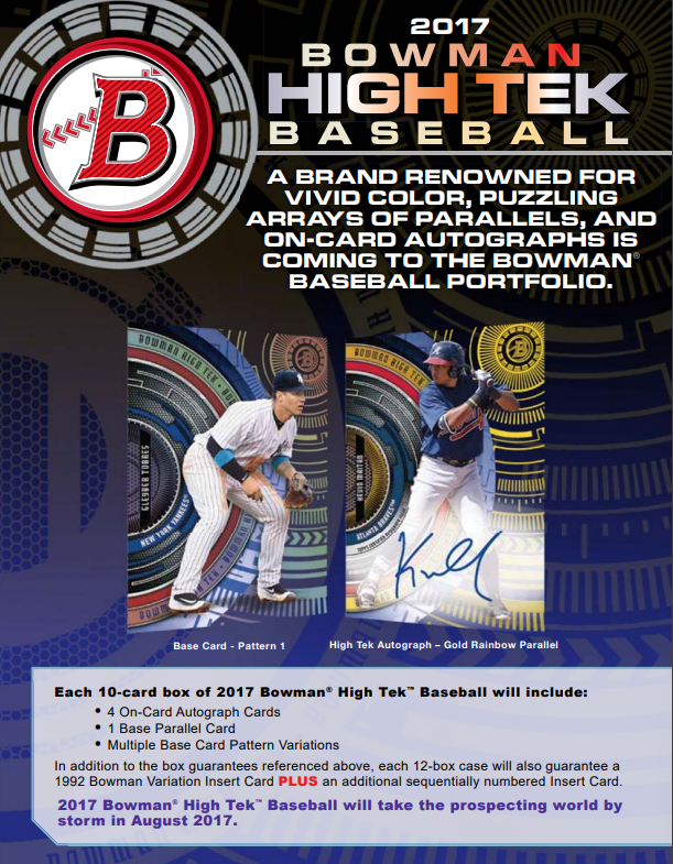 2017 Bowman High Tek Baseball Hobby Box