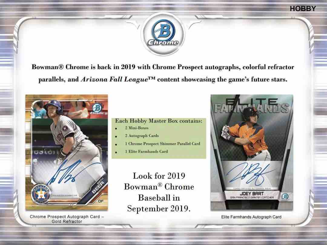 2019 Bowman Chrome Baseball Hobby Box