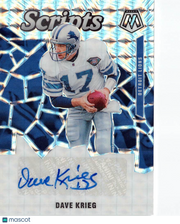 2020 Panini Mosaic Dave Krieg Scripts Auto #S12 Detroit Lions