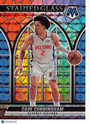 2021-22 Panini Mosaic Cade Cunningham Stained Glass #8 Detroit Pistons