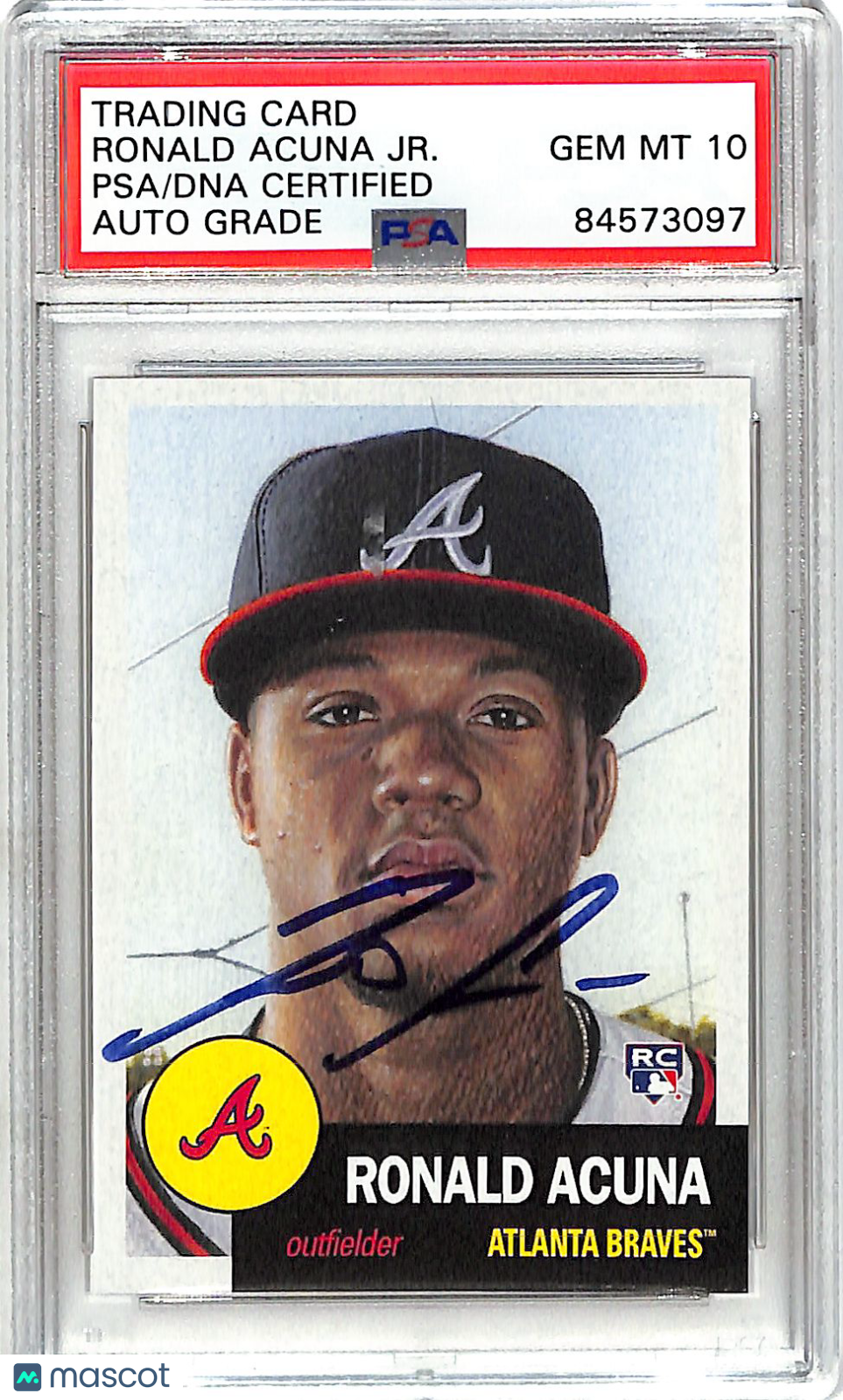 2018 Topps Living Set Ronald Acuna JR Auto Autograph #19 PSA Authentic Braves