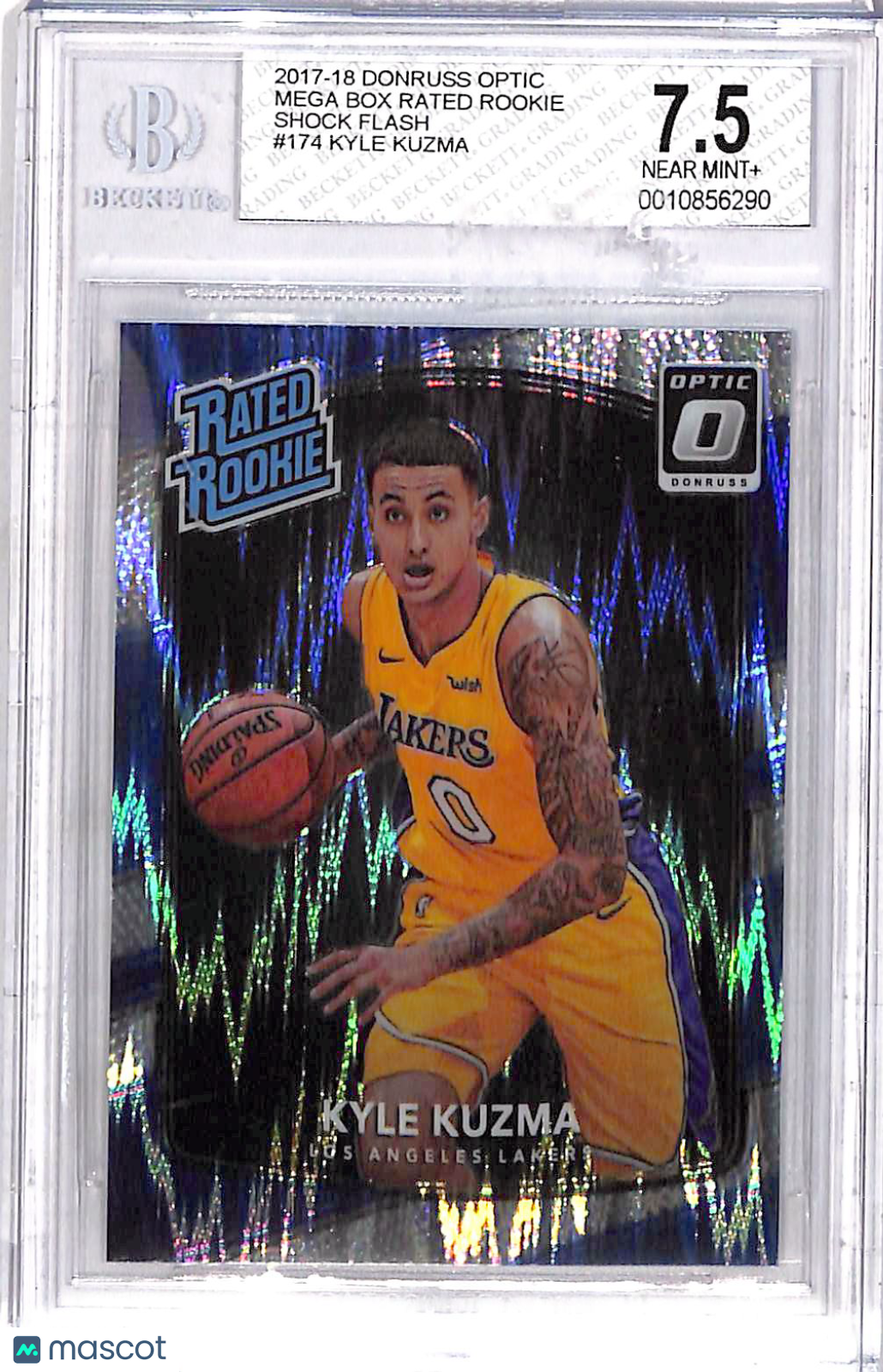 2017 Donruss Optic Mega Box Rated Rookie Shock Flash Kyle Kuzma RR #174 BGS 7.5