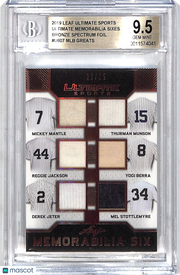 2019 Leaf Ultimate Mantle/Jackson/Jeter/Munson/Berra Jersey /25 U6-07 BGS 9.5