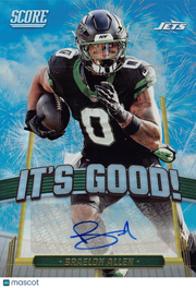 2025 Panini Score Braelon Allen It's Good Auto #IGG-BAN New York Jets
