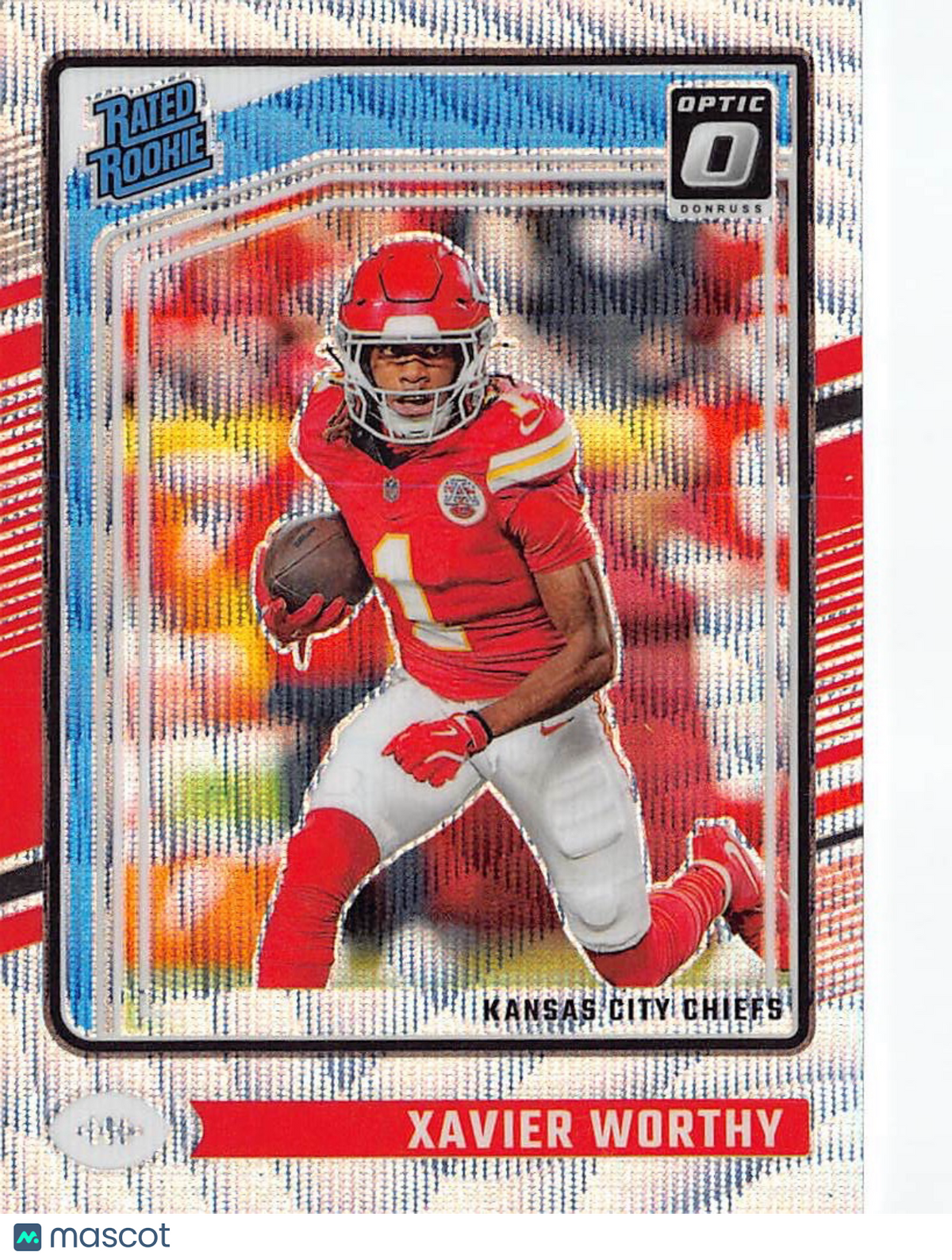 2024 Panini Donruss Optic Xavier Worthy Silver Wave /300 Rookie #300 Chiefs
