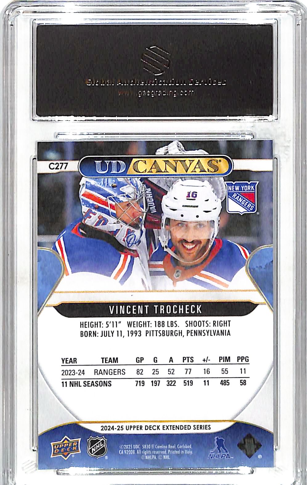 2024-25 Upper Deck Vincent Trocheck UD Canvas #C227 GAS 10 New York Rangers