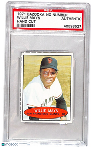 1971 Bazooka No Number Willie Mays Hand Cut PSA Authentic San Francisco Giants