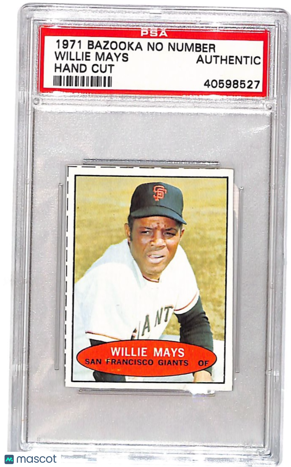 1971 Bazooka No Number Willie Mays Hand Cut PSA Authentic San Francisco Giants