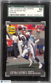 1991 Fleer Ultra Update Ed McCaffrey Rookie #65 SGC 8.5 New York Giants