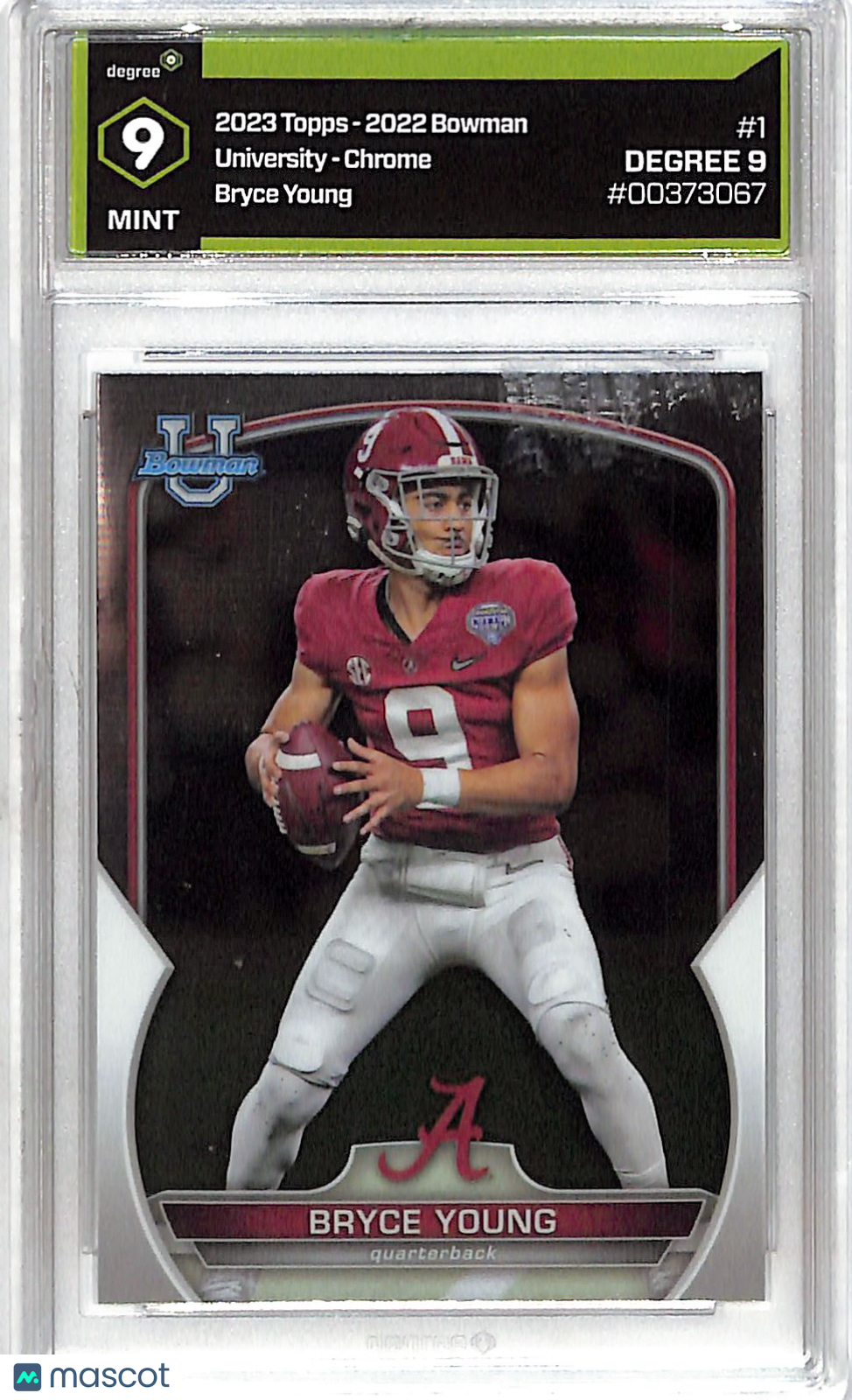 2023 Bowman Chrome University Bryce Young Rookie #1 Degree 9 Alabama