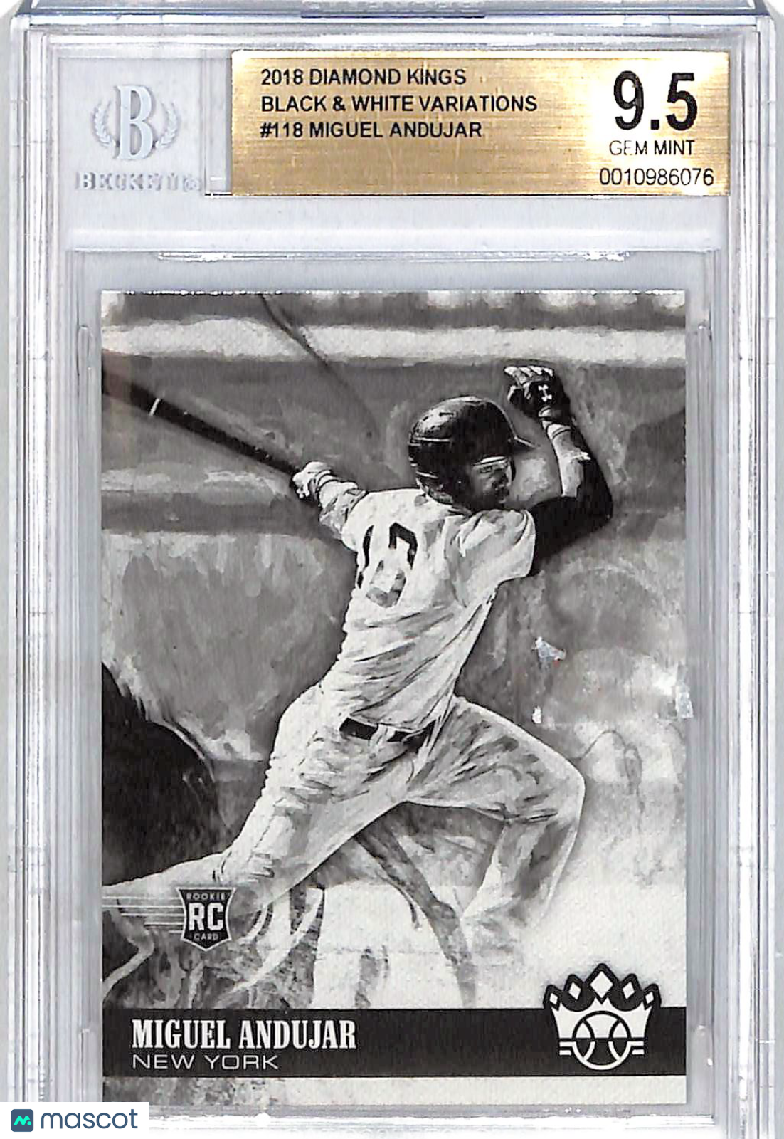 2018 Diamond Kings Black and White Variations Miguel Andujar #118 BGS 9.5