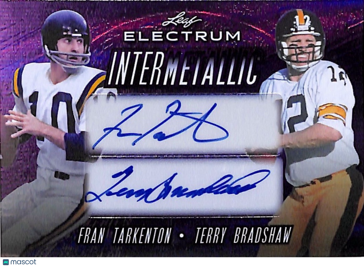 2024 Leaf Electrum Intermetallic Fran Tarkenton Terry Bradshaw Dual Auto /7 #I-9