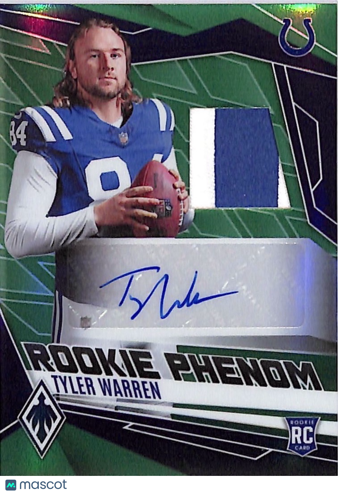 2025 Phoenix Tyler Warren Rookie Phenom Auto Patch /25 #RPJ-TWN Colts