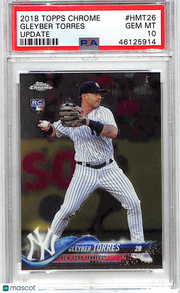 2018 Topps Chrome Update Gleyber Torres Rookie #HMT26 PSA 10 New York Yankees