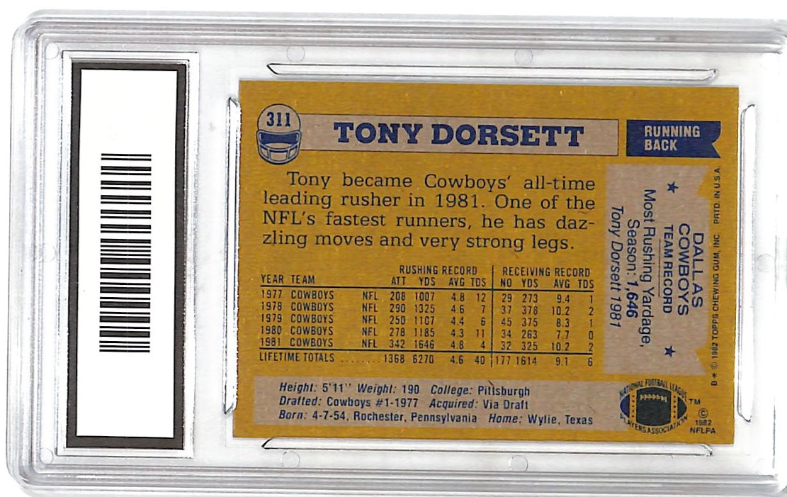 1982 Topps Tony Dorsett #311 GMA 8.5 Dallas Cowboys