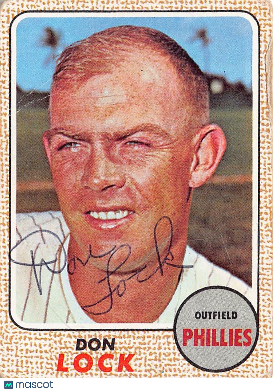 1968 Topps Don Lock Autograph #59 Philadelphia Phillies