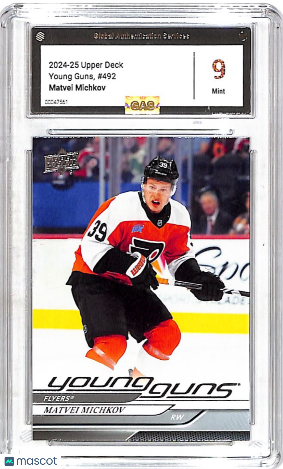 2024-25 Upper Deck Series 2 Matvei Michkov Rookie #492 GAS 9 Philadelphia Flyers