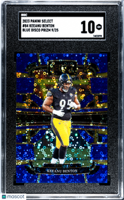 2023 Panini Select Keeanu Benton Blue Disco Prizm /25 Rookie #84 SGC 10 Steelers