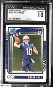 2024 Donruss Optic Drake Maye Rookie #229 CGC 10 New England Patriots