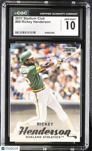 2017 Stadium Club Rickey Henderson #88 CGC 10 Oakland Athletics