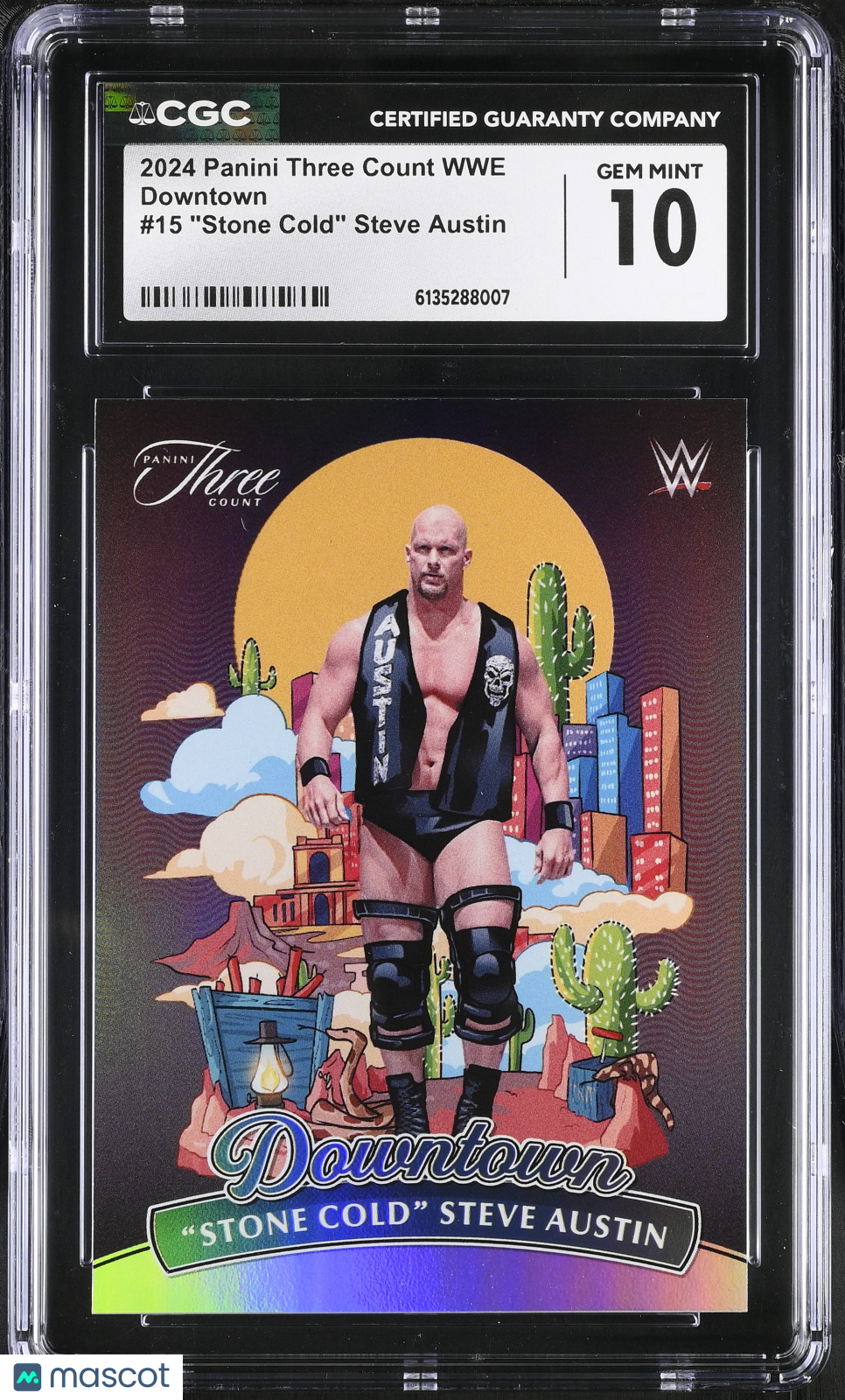 2024 Panini Three Count WWE "Stone Cold" Steve Austin Downtown #15 CGC 10