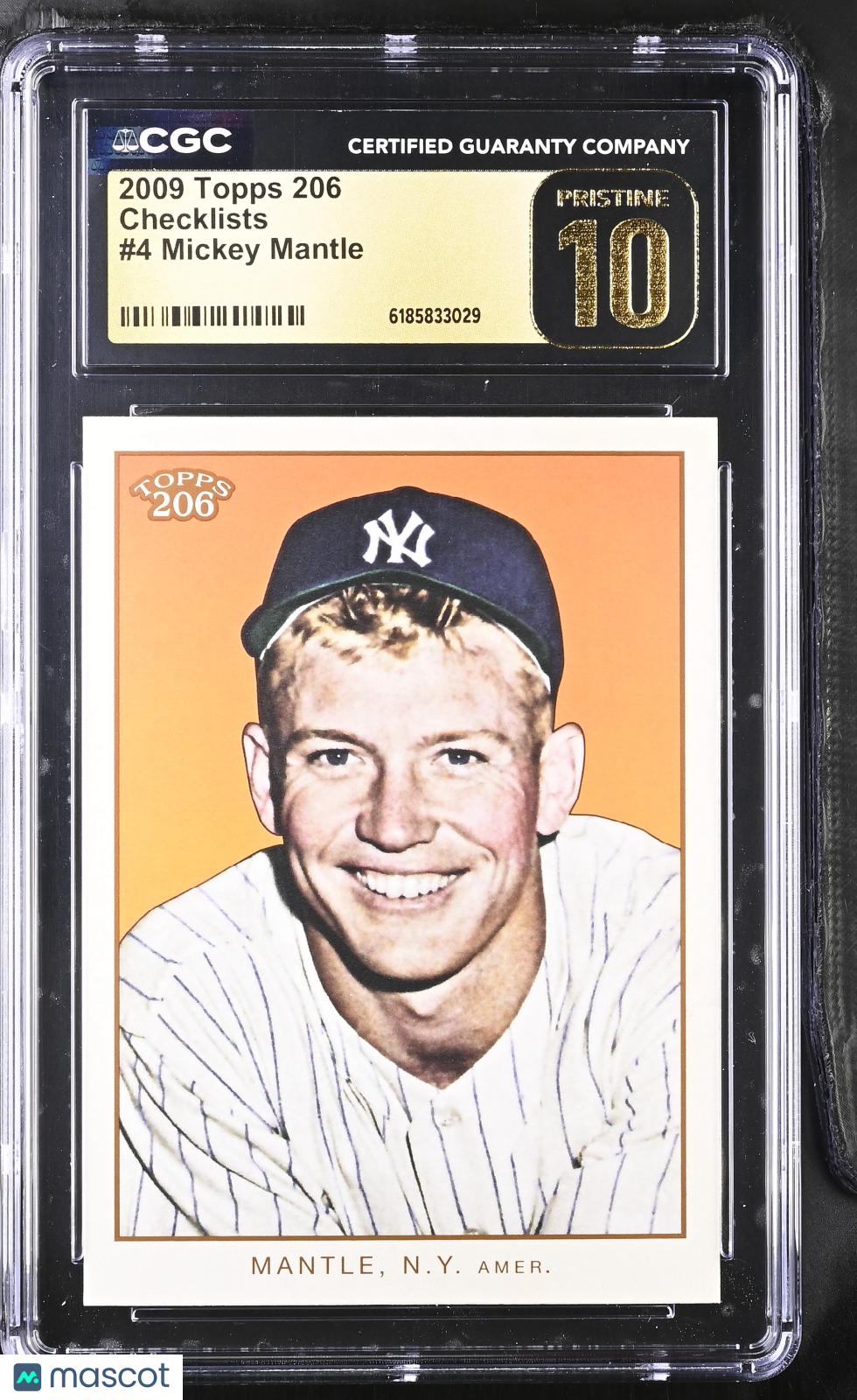 2009 Topps 206 Mickey Mantle Checklists #4 CGC 10 Pristine Yankees