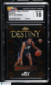 2025-26 Topps Chrome Ace Bailey Rookie Destiny #D-5 CGC 10 Utah Jazz