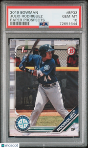 2019 Bowman Paper Prospects Julio Rodriguez Rookie #BP33 PSA 10 Seattle Mariners