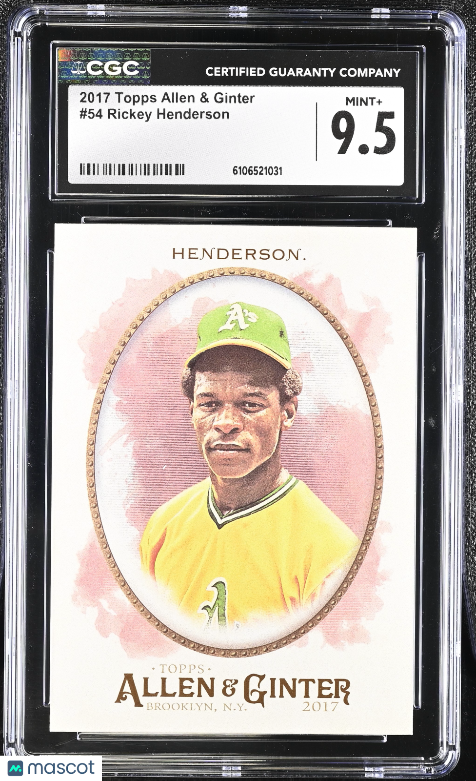 2017 Topps Allen & Ginter Rickey Henderson #54 CGC 9.5 Oakland Athletics