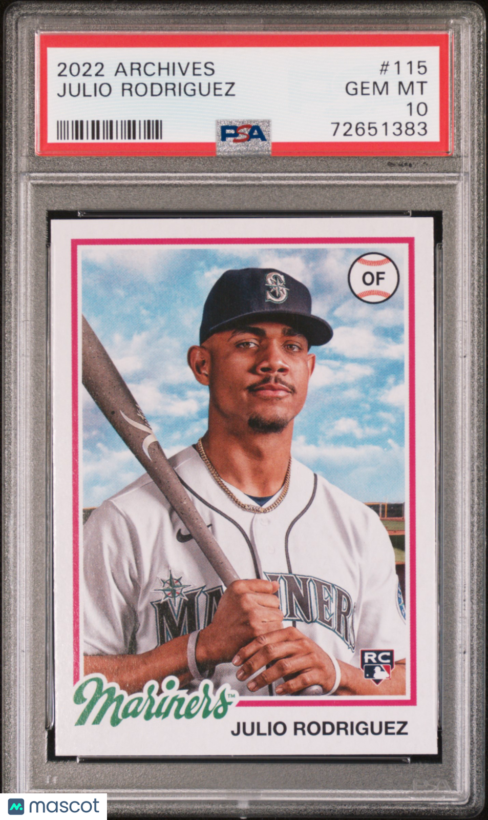 2022 Topps Archives Julio Rodriguez Rookie #115 PSA 10 Seattle Mariners