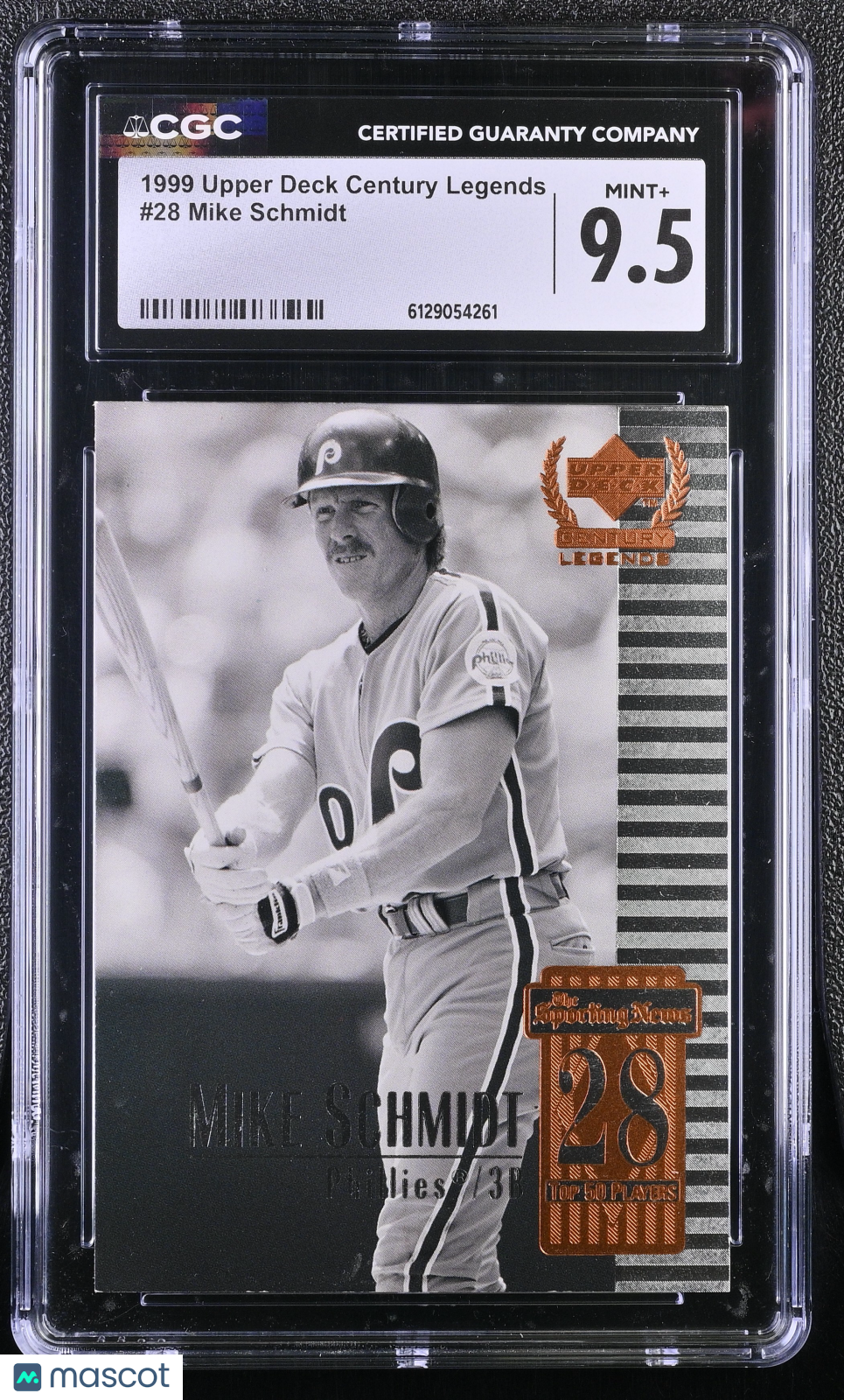 1999 Upper Deck Century Legends Mike Schmidt #28 CGC 9.5 Philadelphia Phillies