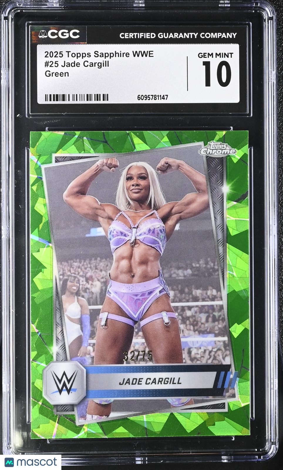 2025 Topps Sapphire WWE Jade Cargill Green /75 #25 CGC 10