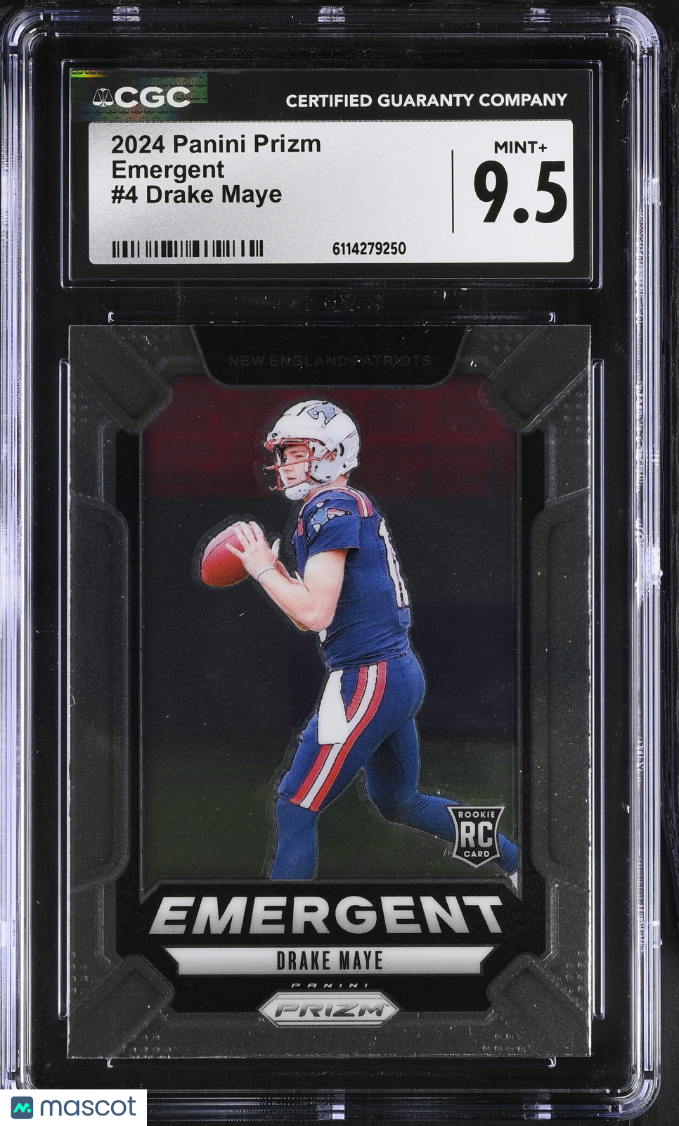 2024 Panini Prizm Drake Maye Rookie Emergent #4 CGC 9.5 New England Patriots