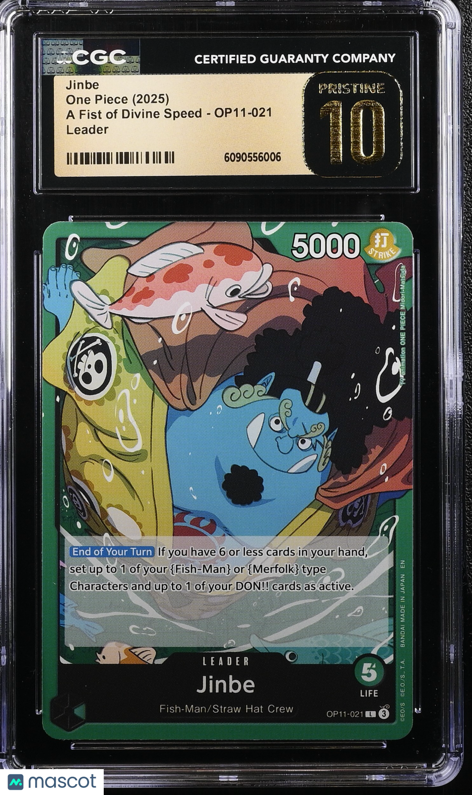 2025 One Piece A Fist Of Divine Speed Jinbe CGC 10 #OP11-021 Pristine