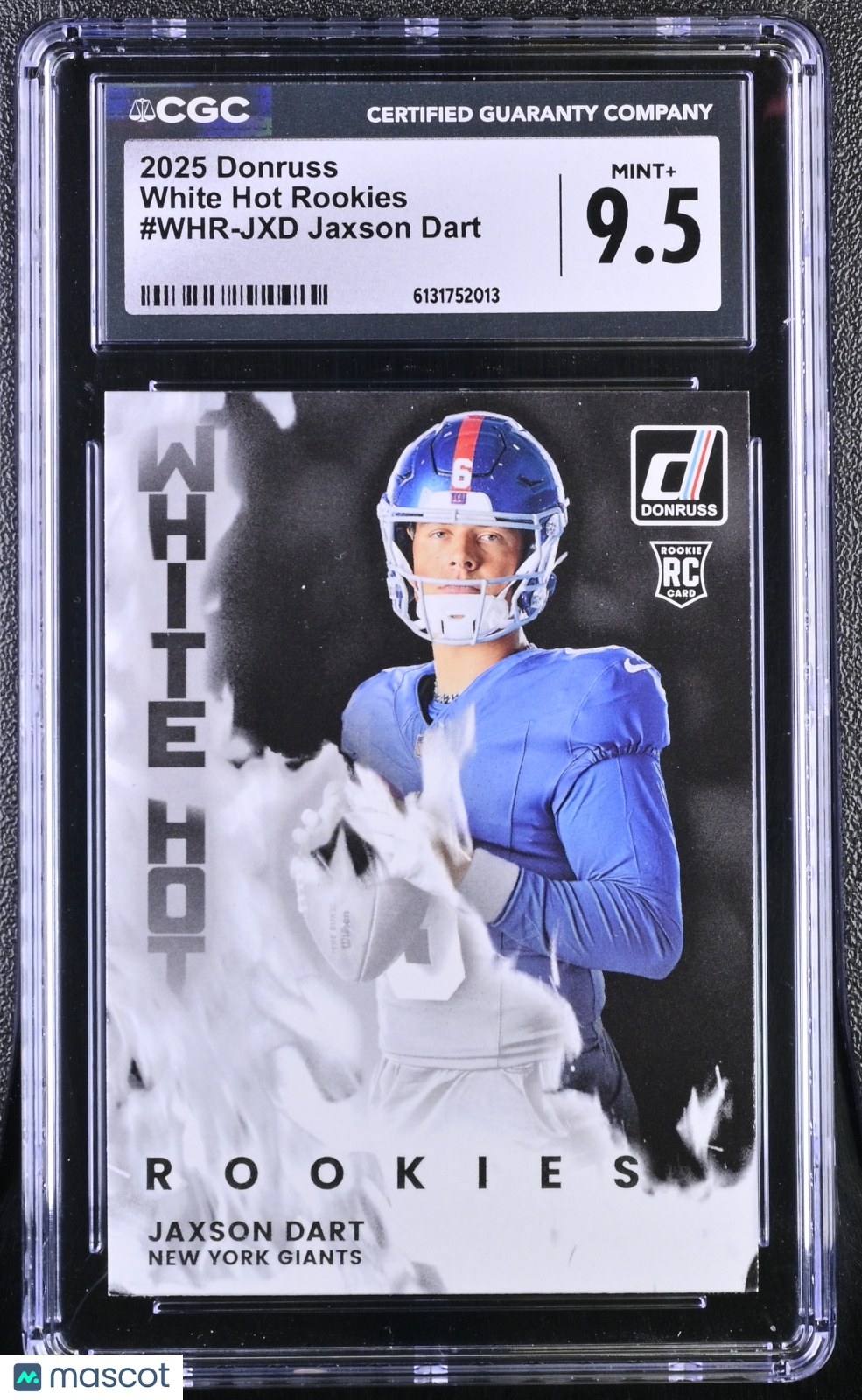 2025 Donruss Jaxson Dart White Hot Rookies #WHR-JXD CGC 9.5 New York Giants