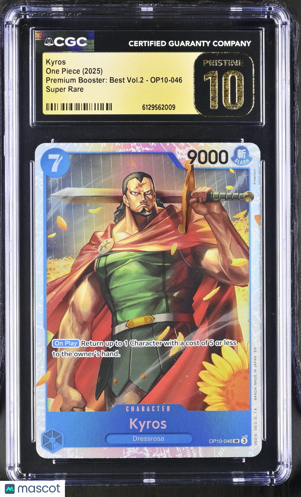 2025 One Piece Premium Booster: Best Vol.2 Kyros CGC 10 #OP10-046 Pristine