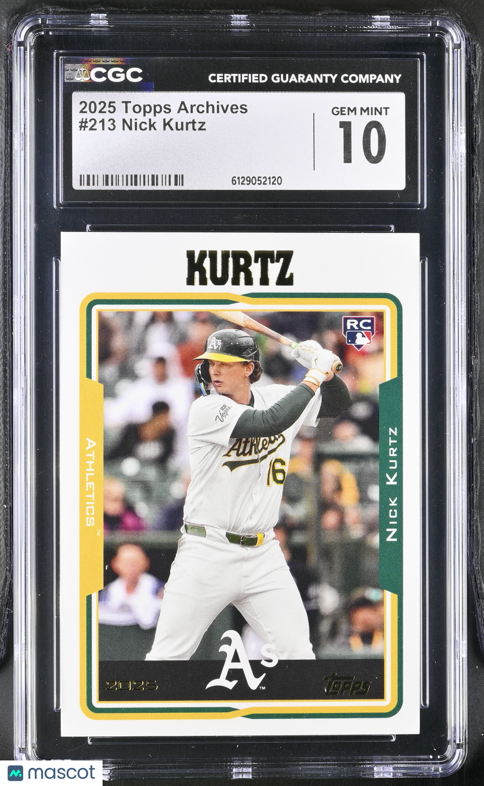 2025 Topps Archives Nick Kurtz Rookie #213 CGC 10 Oakland Athletics