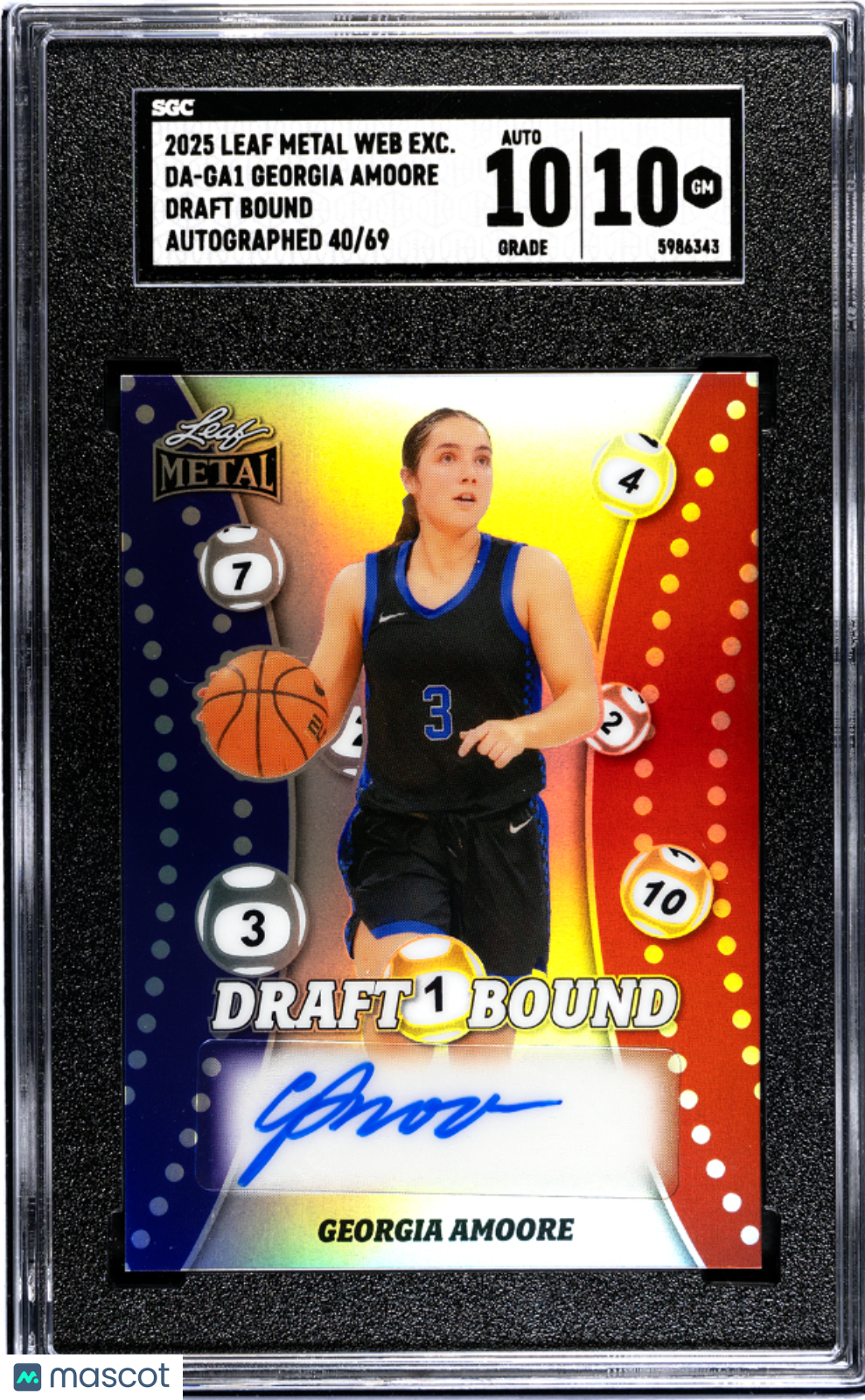 2025 Leaf Metal Georgia Amoore Draft Bound Autograph 69 #DA-GA1 SGC 10