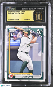 2024 Bowman Draft Nick Kurtz Rookie #BD-56 CGC 10 Pristine Athletics