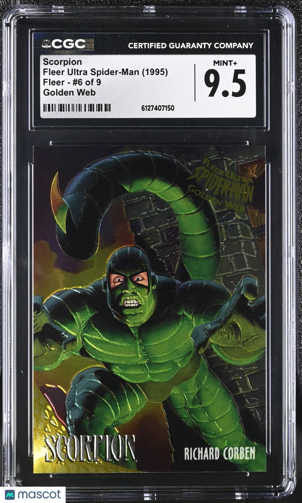 1995 Fleer Ultra Spider-Man Scorpion #6 of 9 Golden Web CGC 9.5
