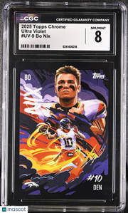 2025 Topps Chrome Bo Nix Ultra Violet #UV-9 CGC 8 Denver Broncos