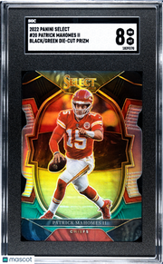 2022 Panini Select Patrick Mahomes II Black Green Die Cut Prizm #20 SGC 8 Chiefs