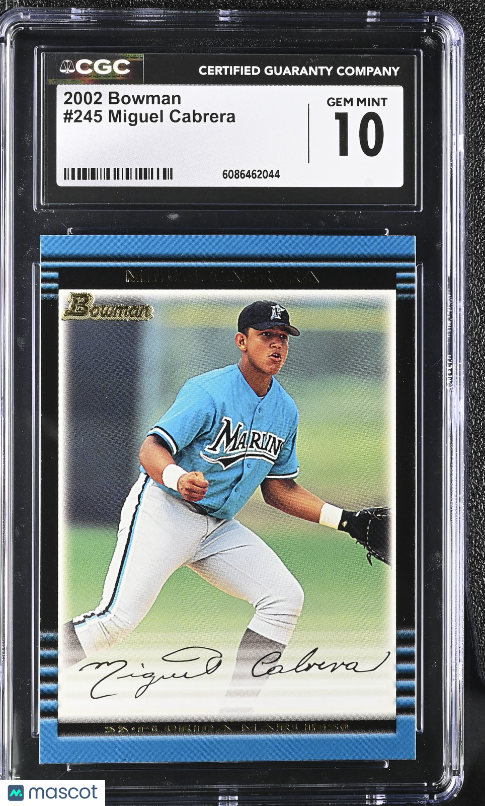 2002 Bowman Miguel Cabrera Rookie #245 CGC 10 Florida Marlins