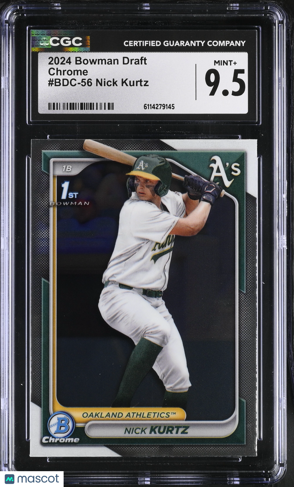 2024 Bowman Draft Nick Kurtz Rookie Chrome #BDC-56 CGC 9.5 Oakland Athletics