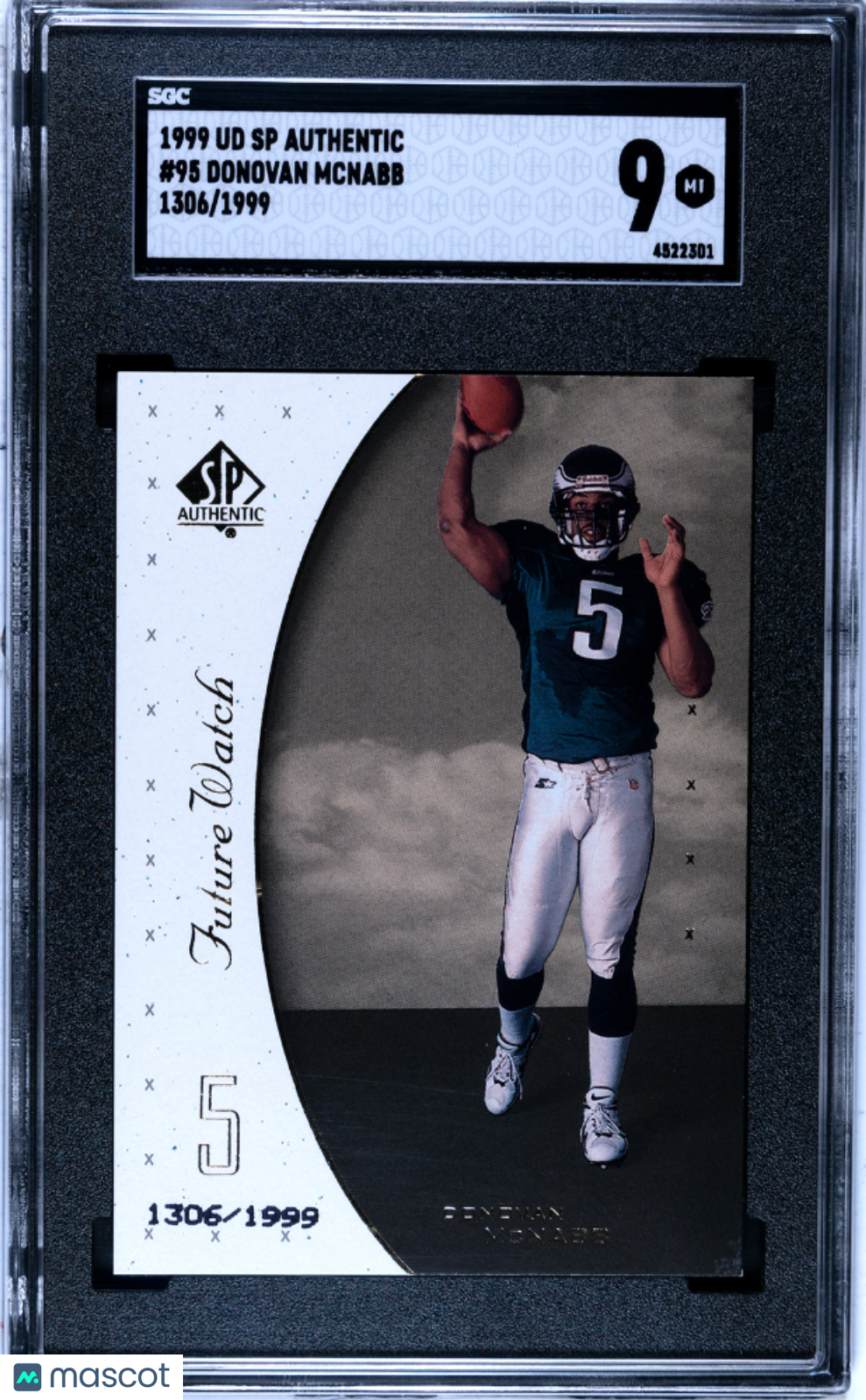 1999 Upper Deck SP Authentic Donovan Mcnabb /1999 Rookie #95 SGC 9 Eagles