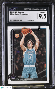 2025-26 Topps Kon Knueppel Rookie #204 CGC 9.5 Charlotte Hornets