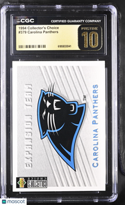 1994 Collector's Choice Carolina Panthers #379 CGC 10 Pristine