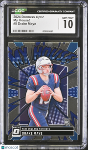 2024 Donruss Optic Drake Maye Rookie My House! #8 CGC 10 New England Patriots