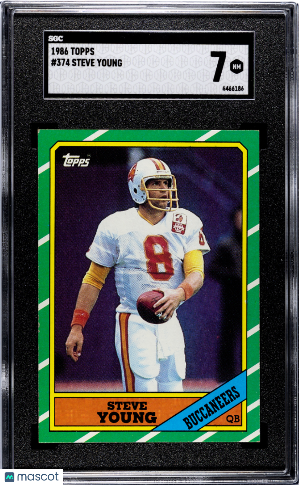 1986 Topps Steve Young Rookie #374 SGC 7 Tampa Bay Buccaneers