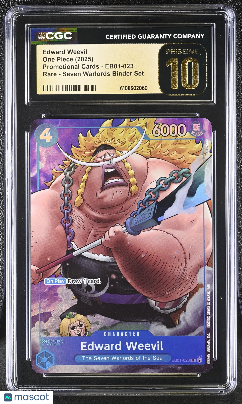 2025 One Piece Seven Warlords Edward Weevil CGC 10 #EB01-023 Pristine